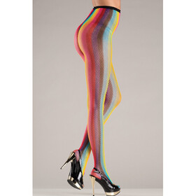 Strumpfhose in Regenbogenfarben mit Streifen