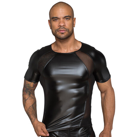 Wetlook Shirt mit Netzeinsatzen