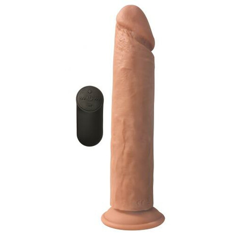 XL Realistischer, vibrierender Dildo mit Saugnapf - Hautfarben