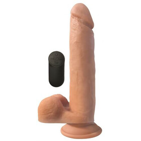 XL Realistischer, vibrierender Dildo mit Saugnapf - Hautfarben