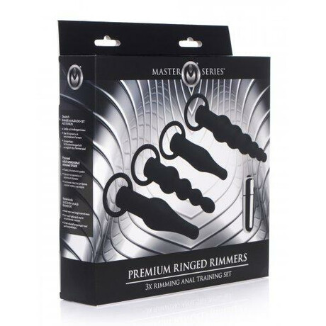 4-teiliges Analplug-Set mit Kugelvibrator