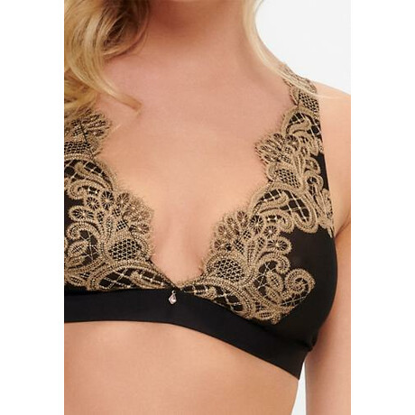 Triangel-BH mit Spitze - Schwarz/Gold
