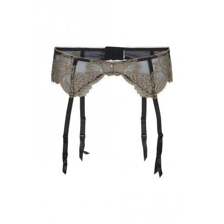 Strumpfhalterg�rtel aus Spitze - Schwarz /Gold