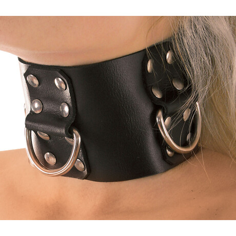 Halsband 9cm breit mit D-Ringen