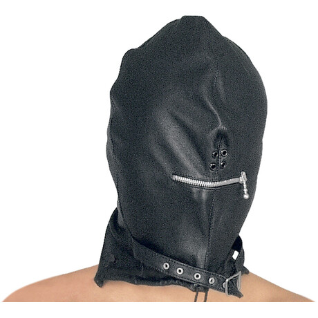 Herren Leder Maske mit Ziper am Mund