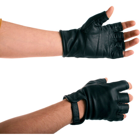 Leder Handschuhe kurz Finger offen