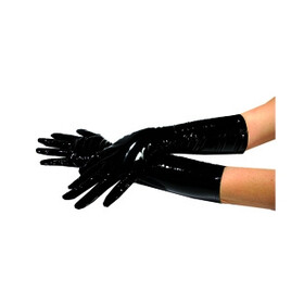 Lack Handschuhe ellenbogenlang mit RV