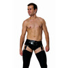 Lack Herren Slip Pants mit Strapsen