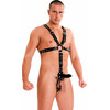 Leder Riemenbody Harness mit dildo