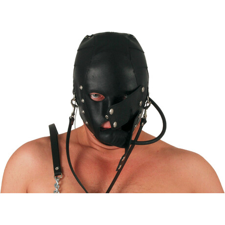 Leder Maske mit Dildo