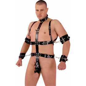 Leder Harness Bondage Body mit Halsband