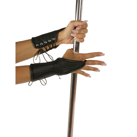 Leder Armstulpen kurz mit Schnrung