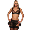 Leder Bustier BH mit Spitze