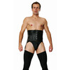 Leder Herren Korsage Mieder mit Strapsen