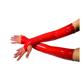 Lack Handschuhe Armstulpen oberarmlang Schwarz S
