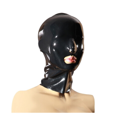 Latex Maske mit RV Schwarz S